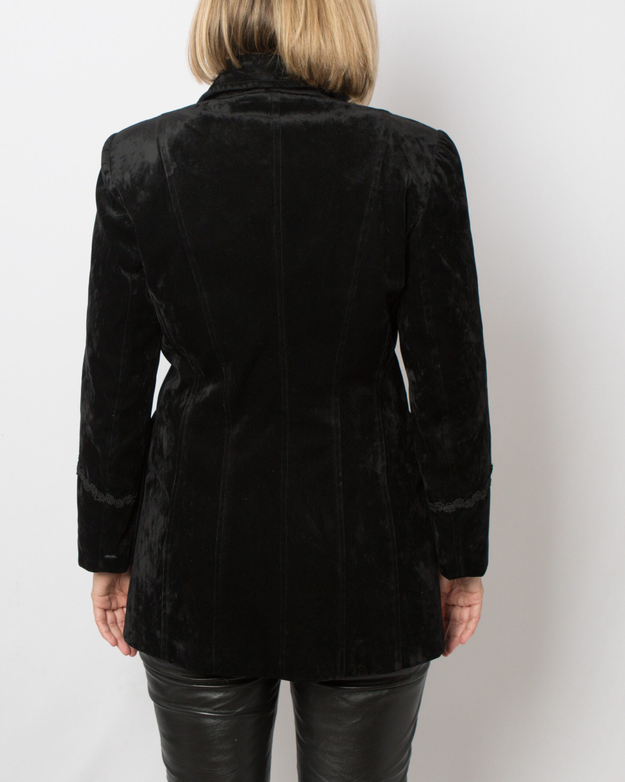 90s Black Velvet Jacket 90s Black Velvet Jacket - Image 4