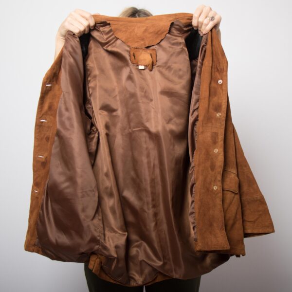 Vintage Cognac Suede Jacket - Image 7