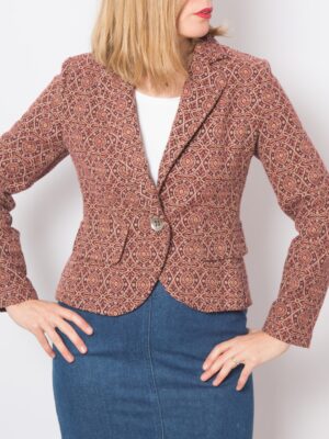 Vintage Jacquard Blazer Rust