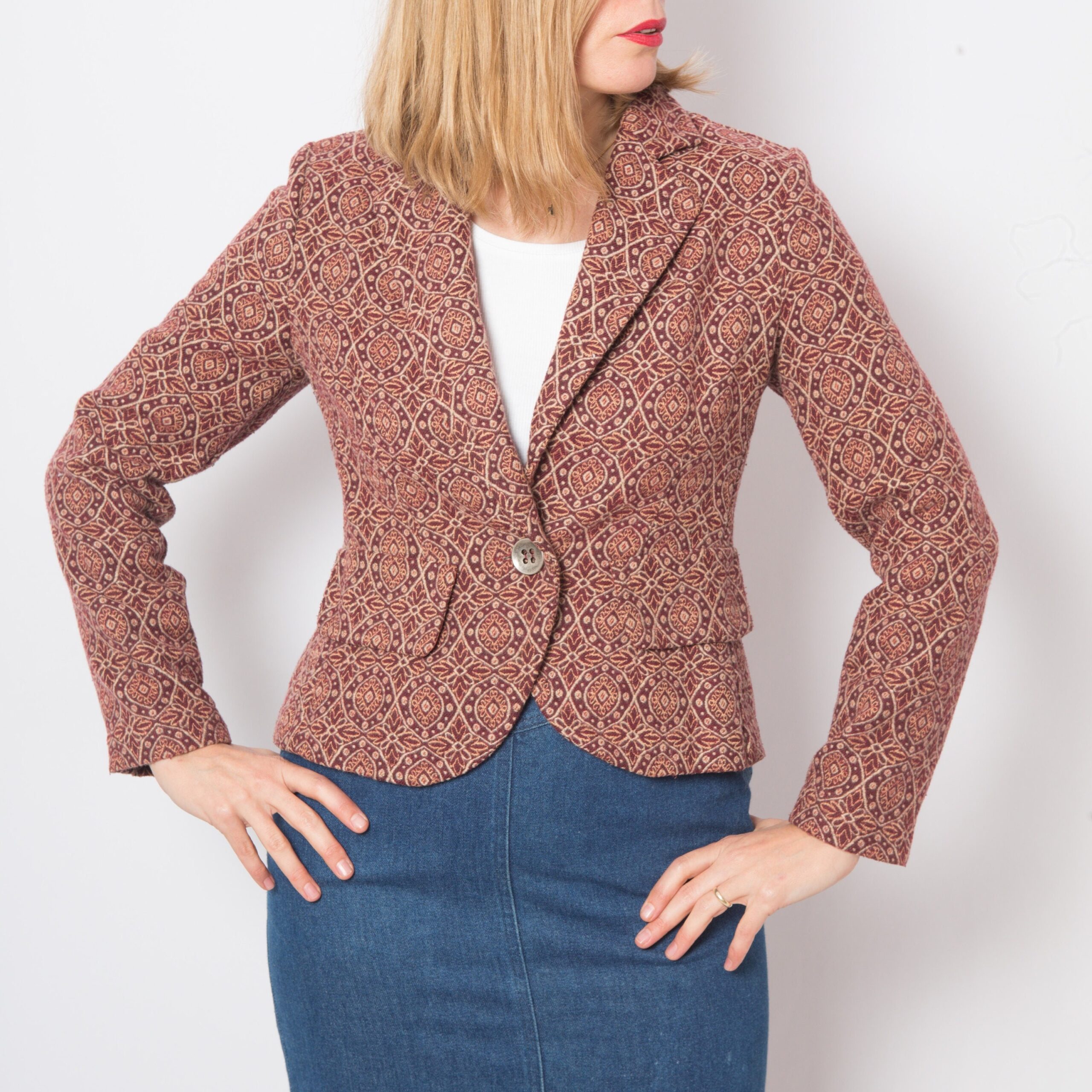 Vintage Jacquard Blazer Rust Vintage Jacquard Blazer Rust