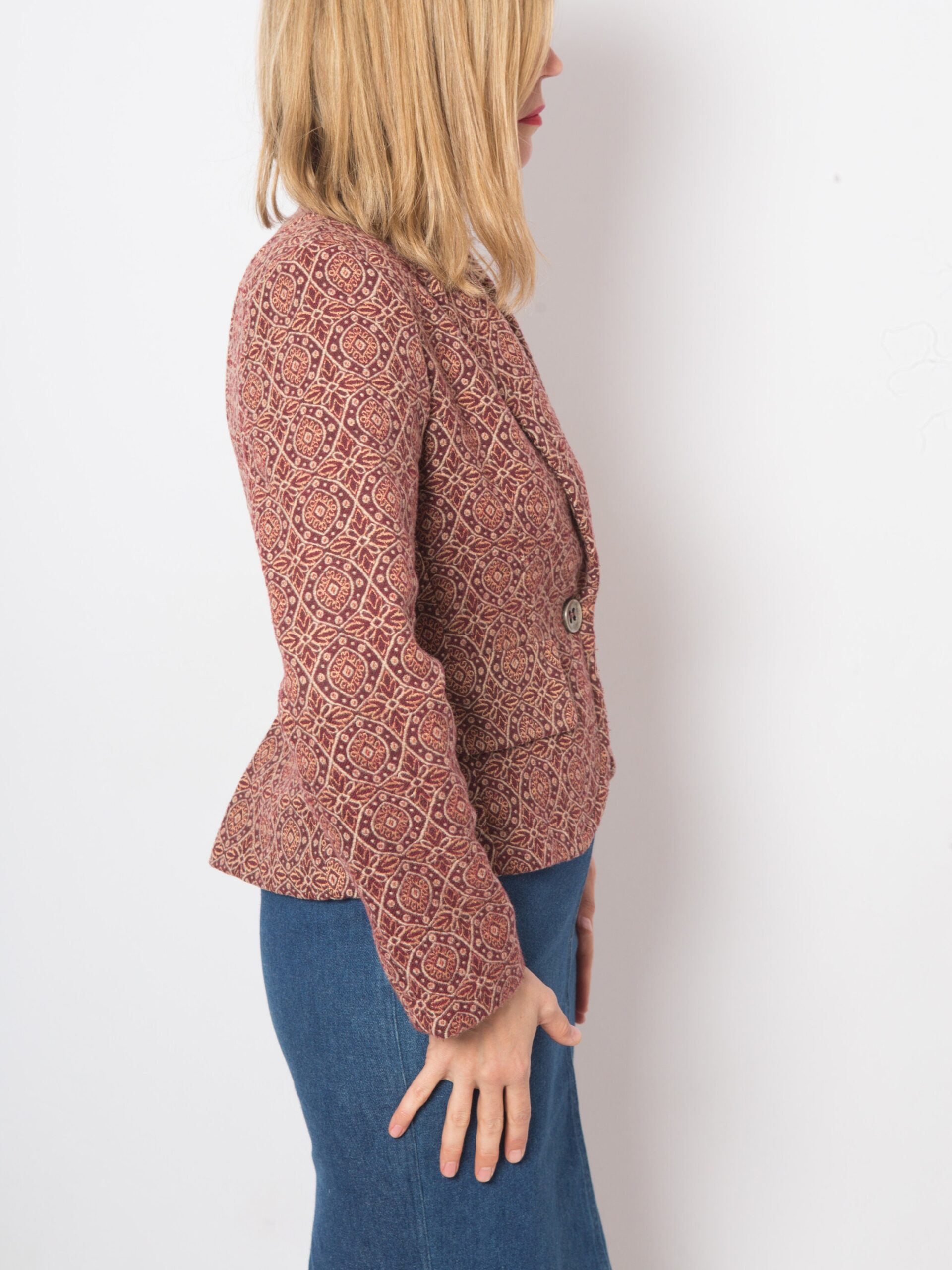 Vintage Jacquard Blazer Rust Vintage Jacquard Blazer Rust - Image 4