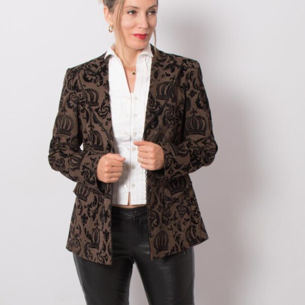 RARE Pompoos Jacquard Velvet Blazer - Image 2