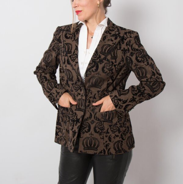 RARE Pompoos Jacquard Velvet Blazer - Image 4