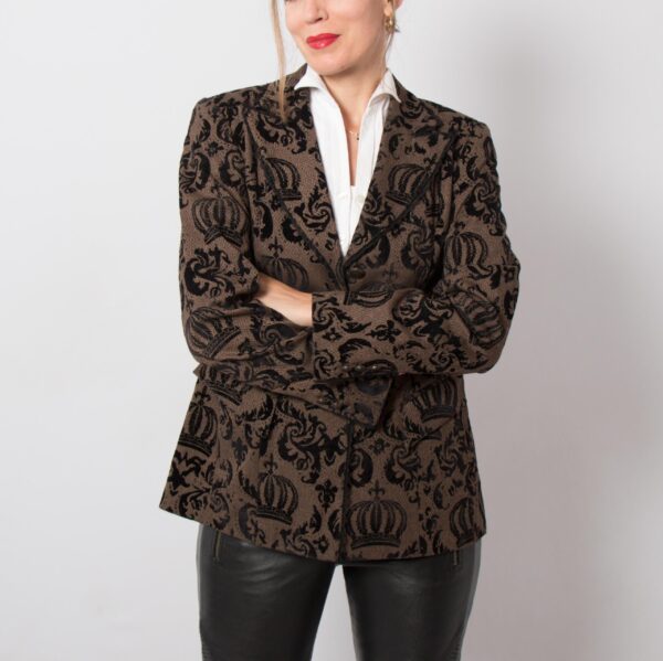 RARE Pompoos Jacquard Velvet Blazer - Image 8