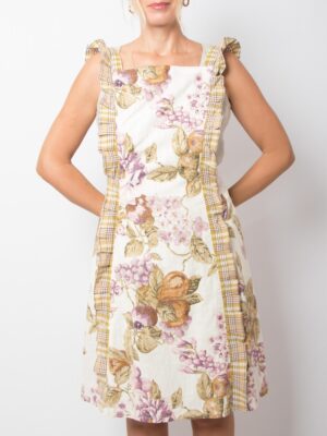 Vintage Plaid Floral Gardening Apron