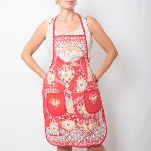 Vintage Christmas Motif Full Apron