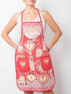 Vintage Christmas Motif Full Apron