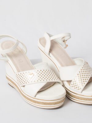 TUA by BRACCIALINI Leather Wedge Sandals