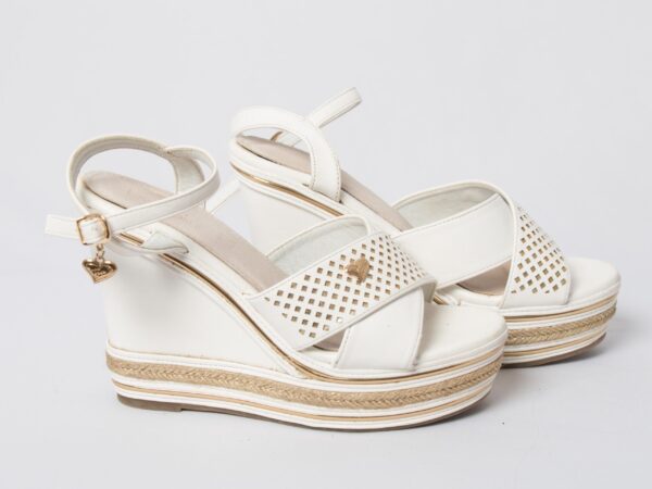 TUA by BRACCIALINI Leather Wedge Sandals - Image 3