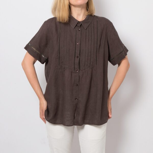 PERSONA Linen Button Up Pleated Shirt - Image 2