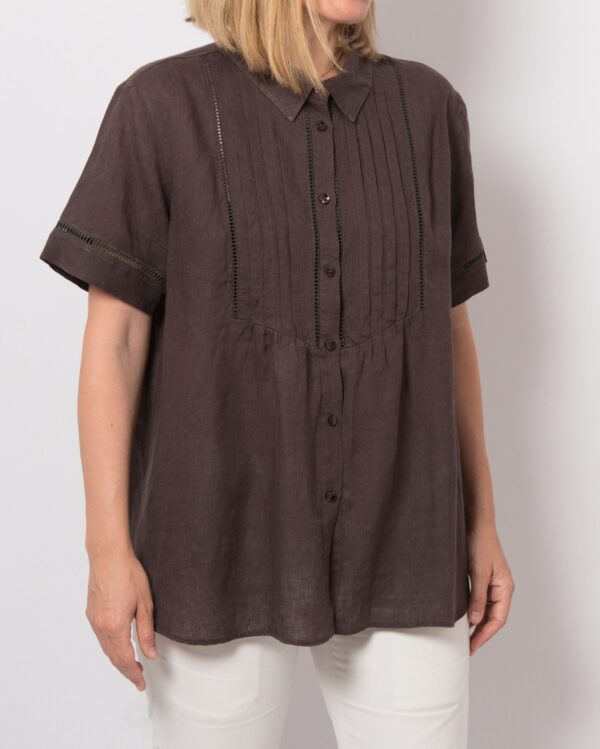PERSONA Linen Button Up Pleated Shirt - Image 6