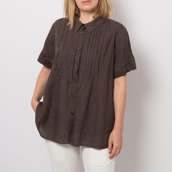PERSONA Linen Button Up Pleated Shirt - Image 7