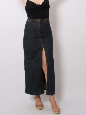 Vintage Denim Maxi Skirt