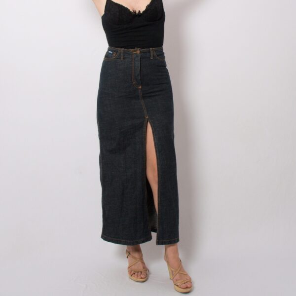 Vintage Denim Maxi Skirt