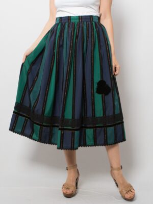 Vintage KLEIN PETIT PARIS Striped Pleated Skirt