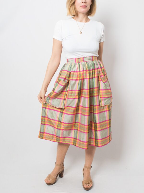 Stefanel 90s Plaid Skirt - Image 3