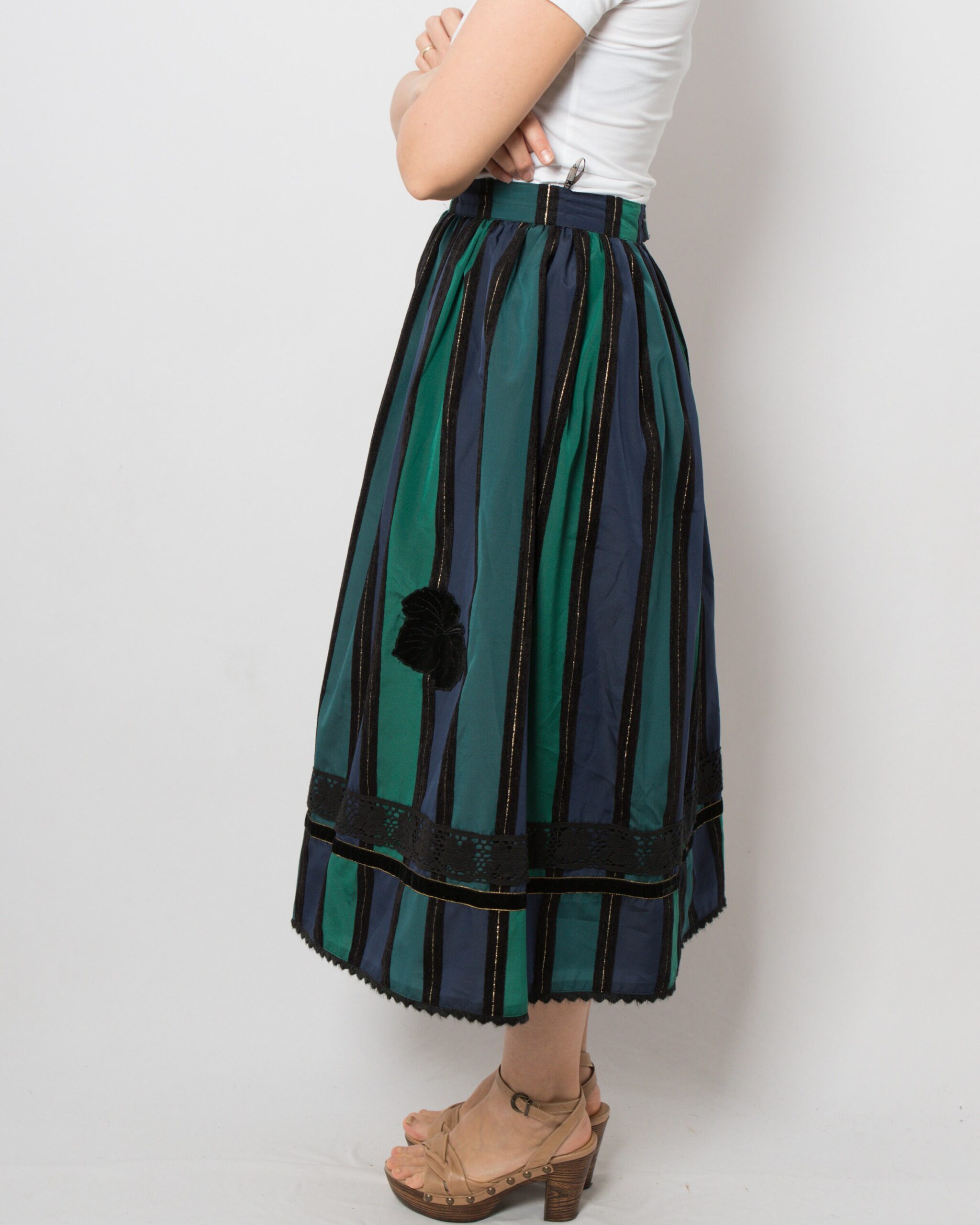 KLEIN PETIT PARIS Striped Pleated Skirt KLEIN PETIT PARIS Striped Pleated Skirt - Image 4