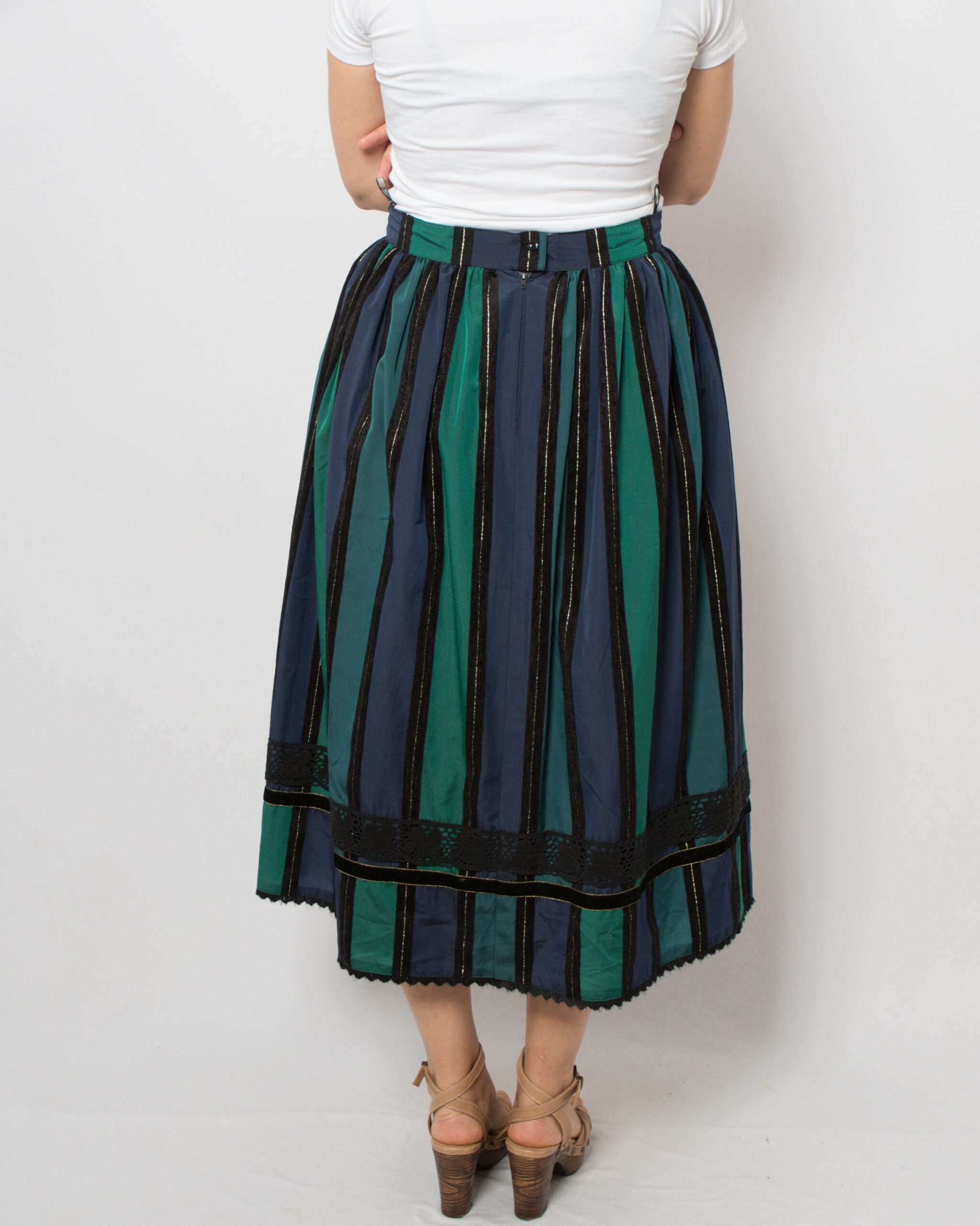 KLEIN PETIT PARIS Striped Pleated Skirt KLEIN PETIT PARIS Striped Pleated Skirt - Image 5