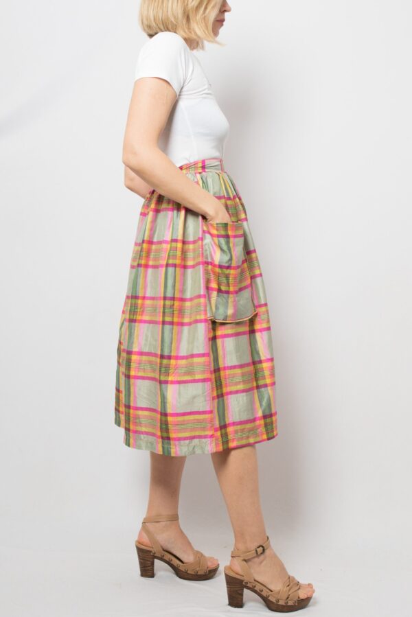 Stefanel 90s Plaid Skirt - Image 7