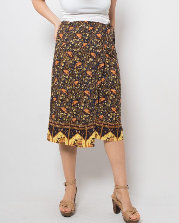 Vintage Cotton Wrap Skirt - Image 2