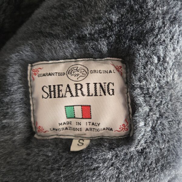 RARE Vintage Dusty Blue Swing Shearling Coat with Hood - Image 9