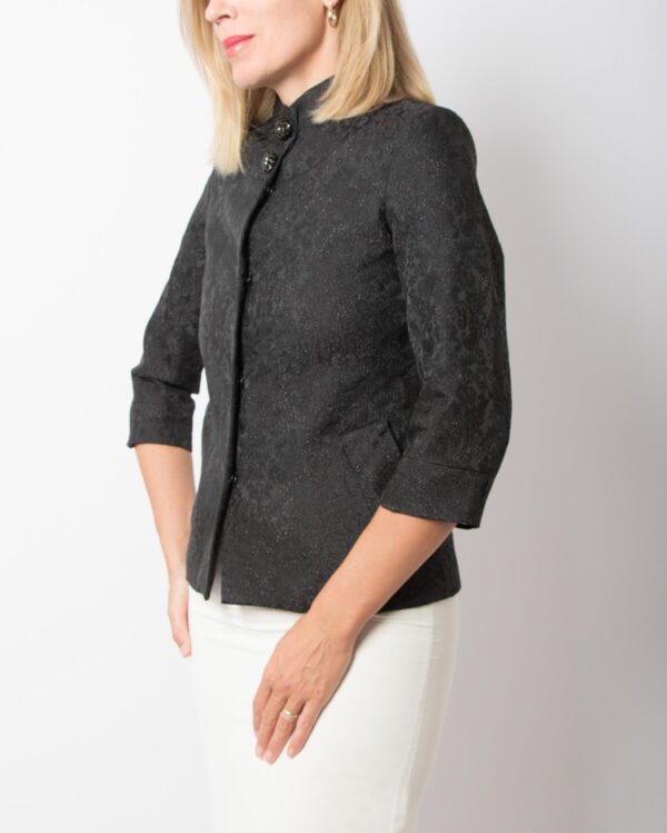 Daslu São Paulo Black Brocade Jacket - Image 4
