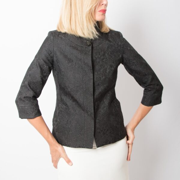 Daslu São Paulo Black Brocade Jacket - Image 8