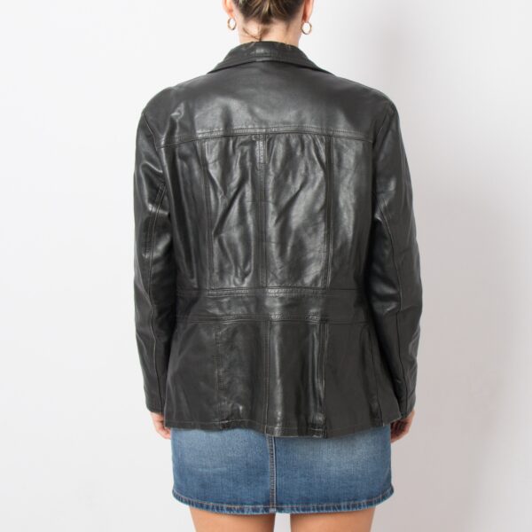 1970s Black Leather Jacket by Stefano Guido - Image 3