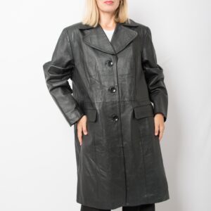 Vintage Black Leather Coat