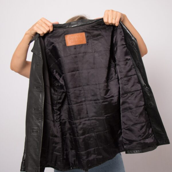 1970s Black Leather Jacket by Stefano Guido - Image 8