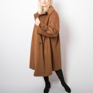 LUXE Vintage Antonette Double-Breasted Cashmere Swing Coat