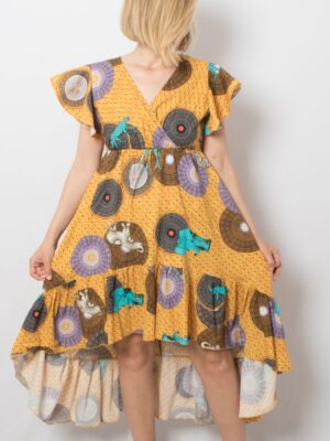 Statement African High Low Dress