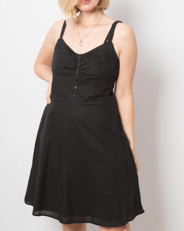 90s Slip Dress Black - Image 2