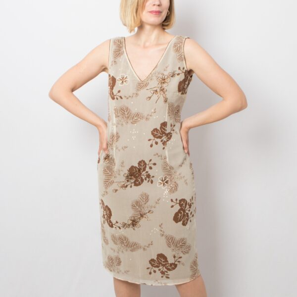 MARELLA 2000s Dress Floral Silk Sheath Dress - Image 3