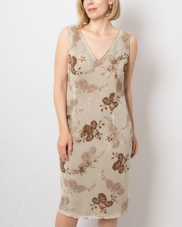 MARELLA 2000s Dress Floral Silk Sheath Dress - Image 4
