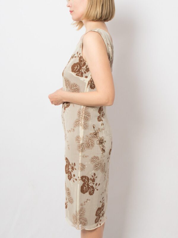 MARELLA 2000s Dress Floral Silk Sheath Dress - Image 5