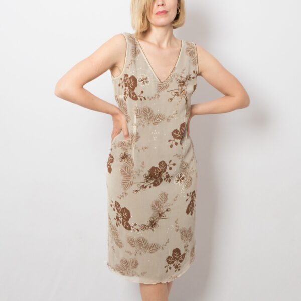 MARELLA 2000s Dress Floral Silk Sheath Dress - Image 8