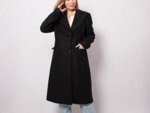 Minimalist Stefanel Black Wool Coat