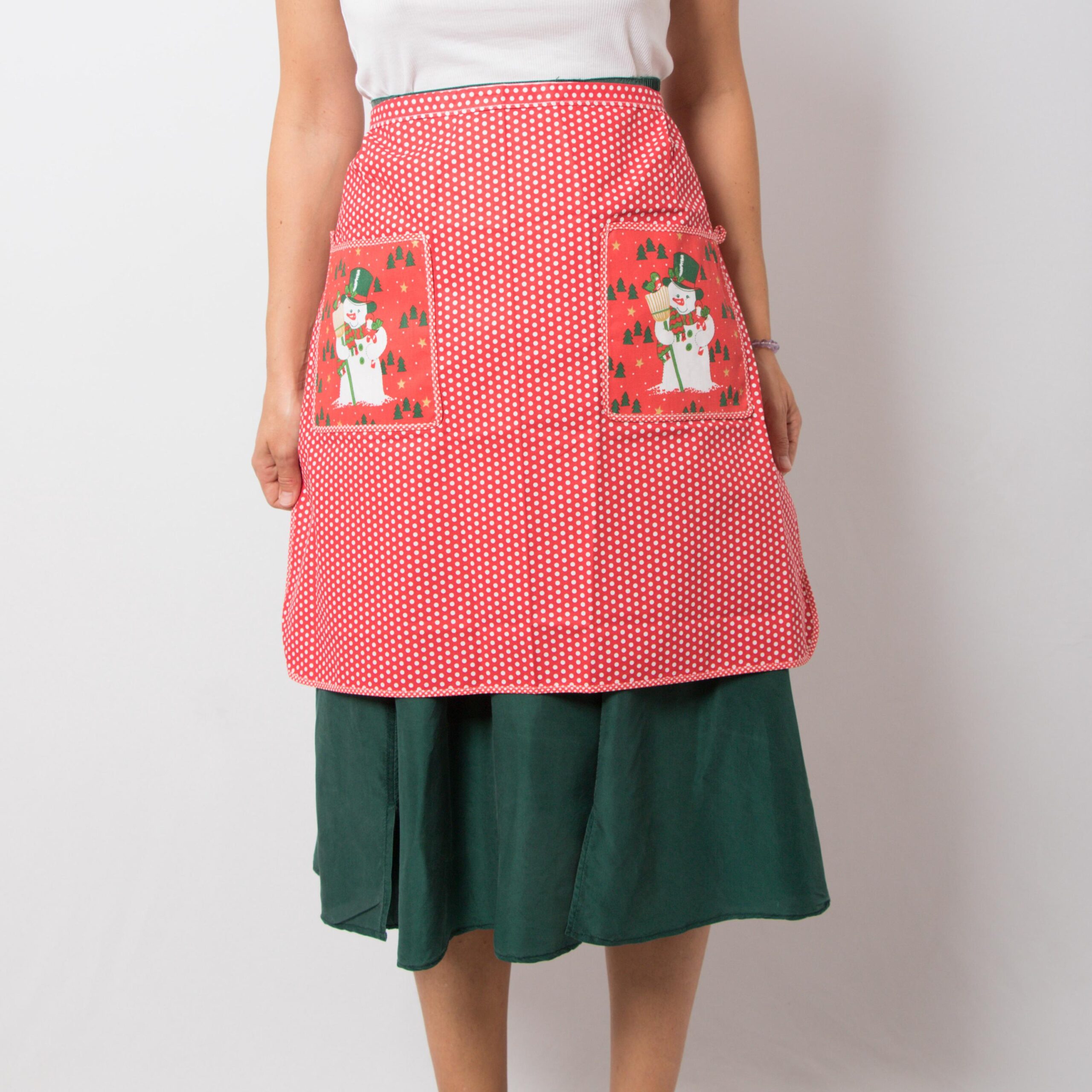 Vintage Waist Apron Polka dot Christmas Vintage Waist Apron Polka dot Christmas - Image 2