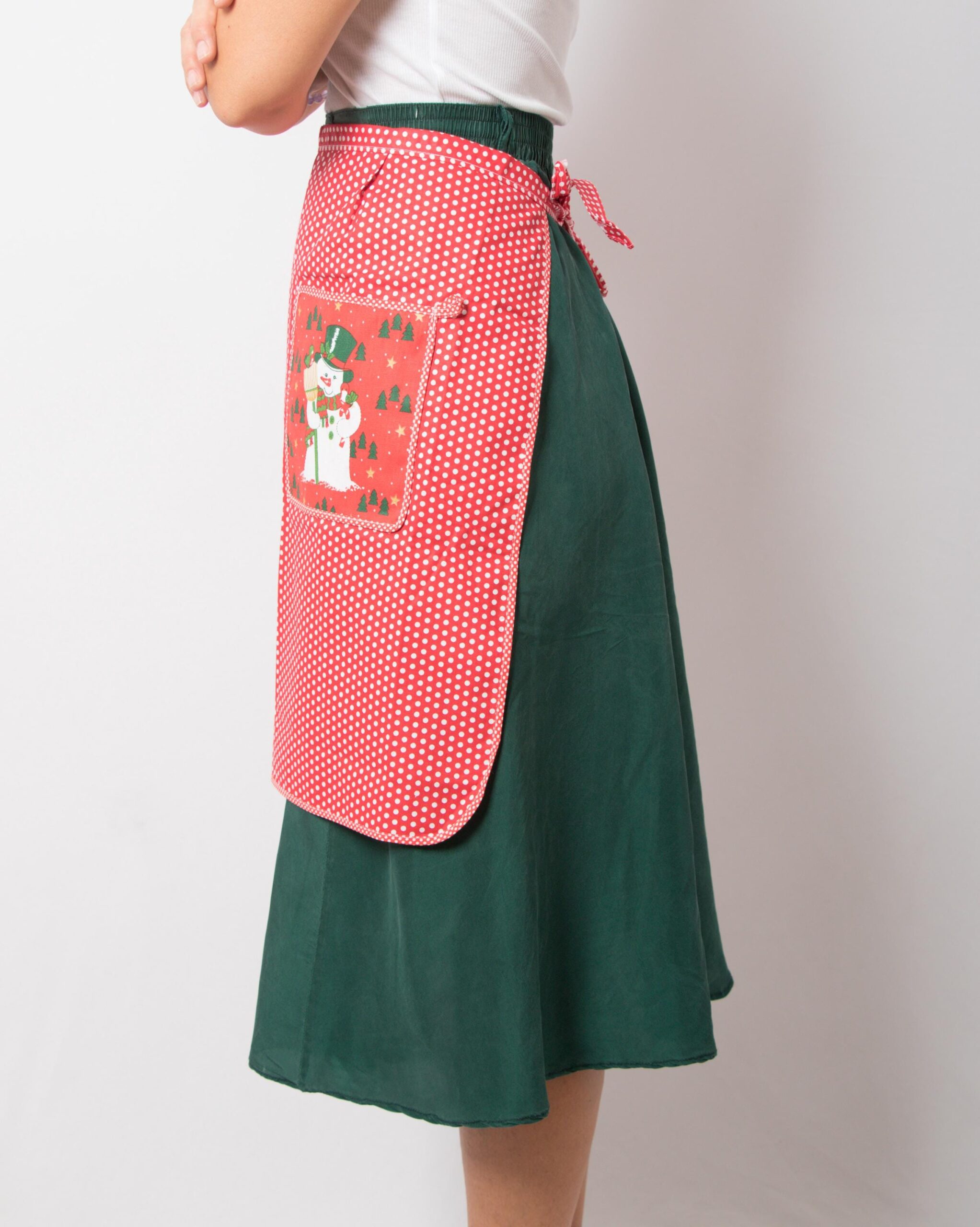 Vintage Waist Apron Polka dot Christmas Vintage Waist Apron Polka dot Christmas - Image 4