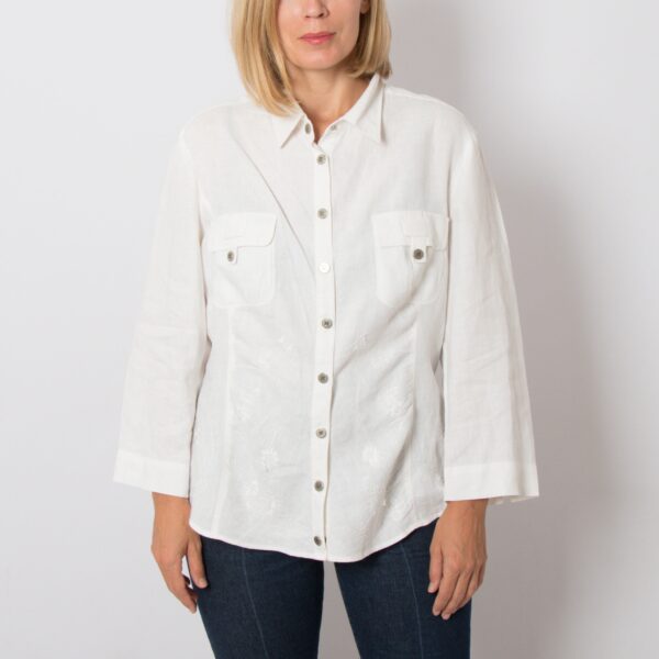 WEEKEND MAXMARA Embroidered Linen Shirt - Image 2