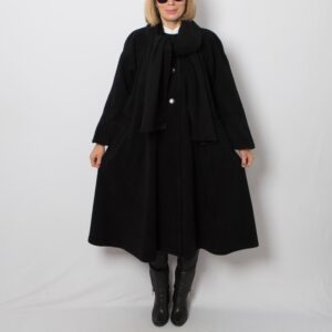 Vintage Wool Swing Coat with Scarf