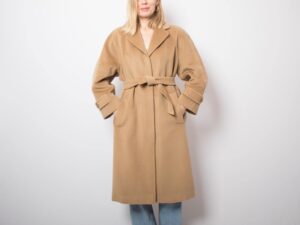 Vintage Camel Coat with Belt