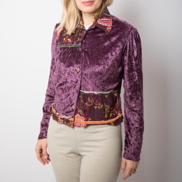 Vintage Purple Velvet Shirt - Image 4