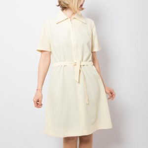 80s St Michael Dress Pale Yellow Dress