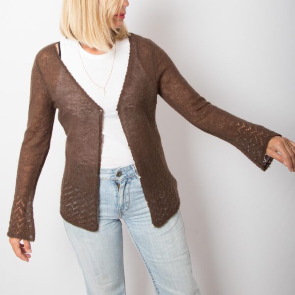 Vintage Pointelle Mohair Cardigan - Image 2