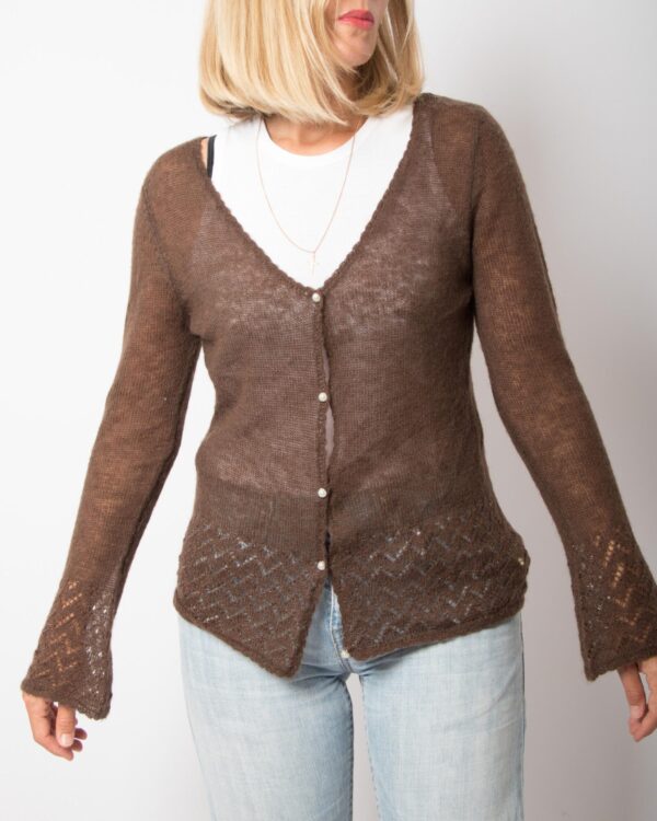Vintage Pointelle Mohair Cardigan - Image 6
