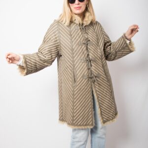 Vintage Striped Sheepskin Jacket