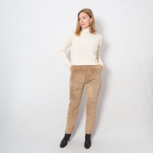 Vintage Beige Suede Pants