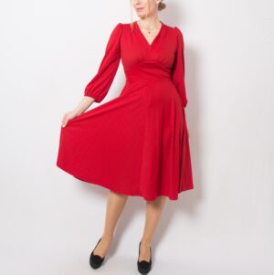 1970s Polka dot Flare Dress